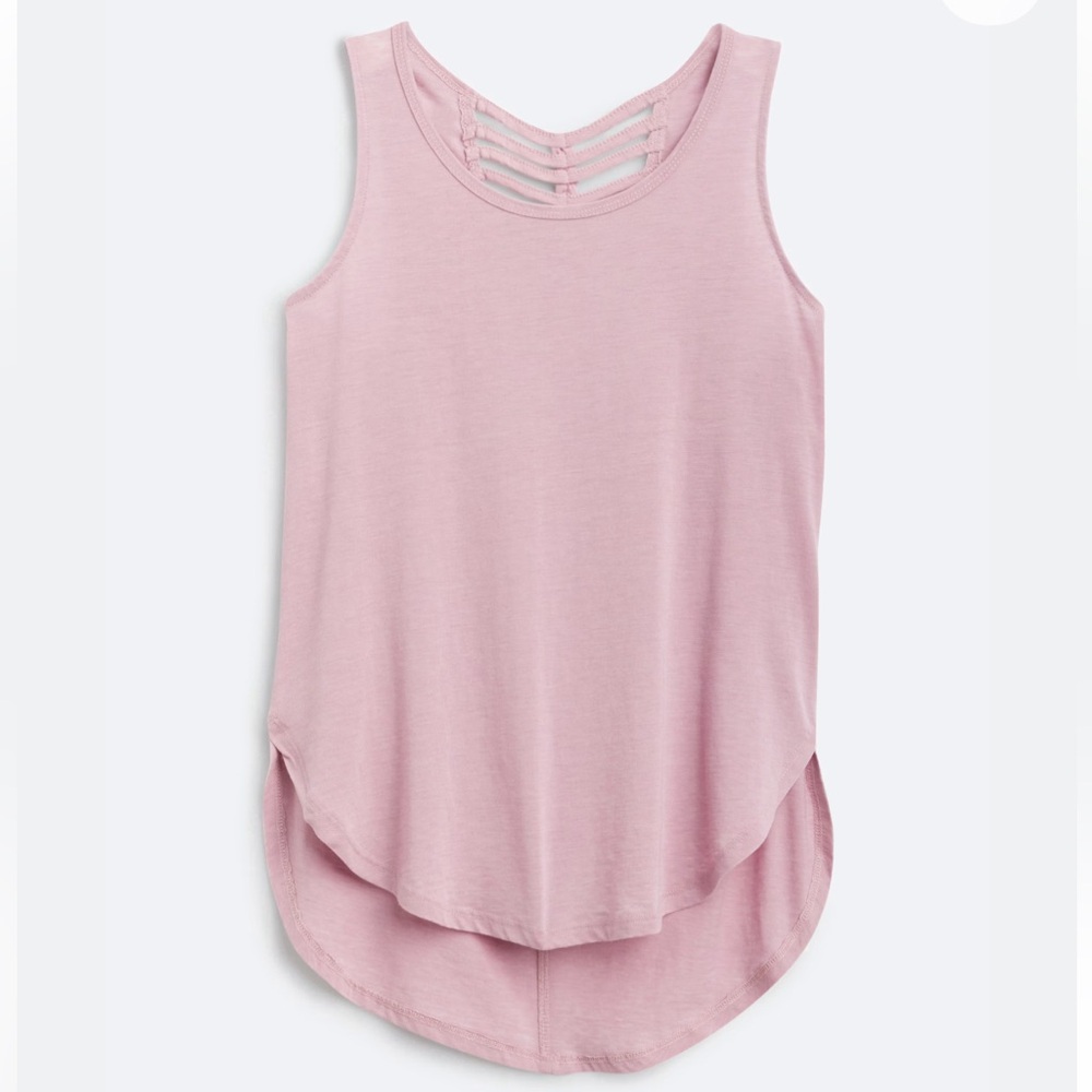 Sage Light Pink Braided Back Tank Top - Picture 2 of 4